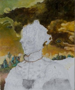  "ארגוס", שמן על בד. הציור האחרון של מנדי סנד, אותו לא הספיק לסיים.